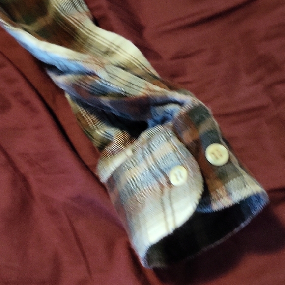 Brown, Cream & White Plaid Button-Down - Picture 5 of 6